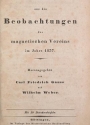 Cover of Resultate aus den Beobachtungen des Magnetischen Vereins im Jahre