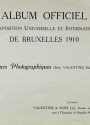Cover of Album officiel de l'Exposition Universelle et Internationale de Bruxelles 1910