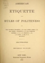 Cover of American etiquette and rules of politeness