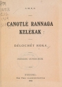 Cover of Canotlé rannaga kelékak