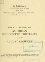 Cover of The collection of American silhoutte portraits cut by August Edouart