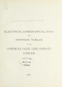 Cover of Electrical & mechanical data and contour tables of the Commercial Pacific Cable Company's cables