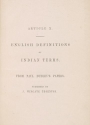 Cover of English definitions of Indian terms