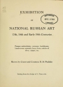 Cover of Exhibition of national Russian art, 17th, 18th and early 19th centuries