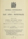 Cover of General information as to the East Africa Protectorate