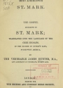 Cover of The Gospel according to St. Mark