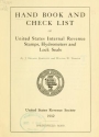Cover of Hand book and check list of United States Internal Revenue stamps, hydrometers and lock seals