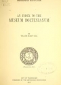 Cover of An index to the Museum Boltenianum