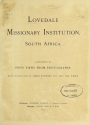Cover of Lovedale missionary institution, South Africa