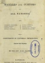 Cover of The manners and customs of all nations