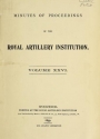 Cover of Minutes of proceedings of the Royal Artillery Institution v.26 (1899)