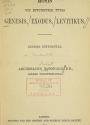 Cover of Mosis vit ettunettle ttyig Genesis, Exodus, Levitikus