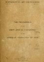 Cover of The proceedings of the first annual convention of the American federation of arts