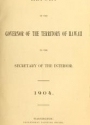 Cover of Report of the Governor of the Territory of Hawaii