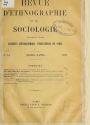 Cover of Revue d'ethnographie et de sociologie