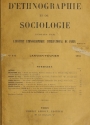 Cover of Revue d'ethnographie et de sociologie