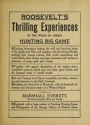 Cover of Roosevelt's thrilling experiences in the wilds of Africa hunting big game