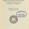 Title page of Mexican tailless amphibians in the USNM
