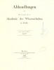 Cover of Abhandlungen der Königlichen Akademie der Wissenschaften in Berlin