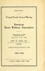 Cover of Report of the ... Annual Meeting of the American Street Railway Association