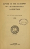 Cover of Report of the Secretary of the Smithsonian Institution